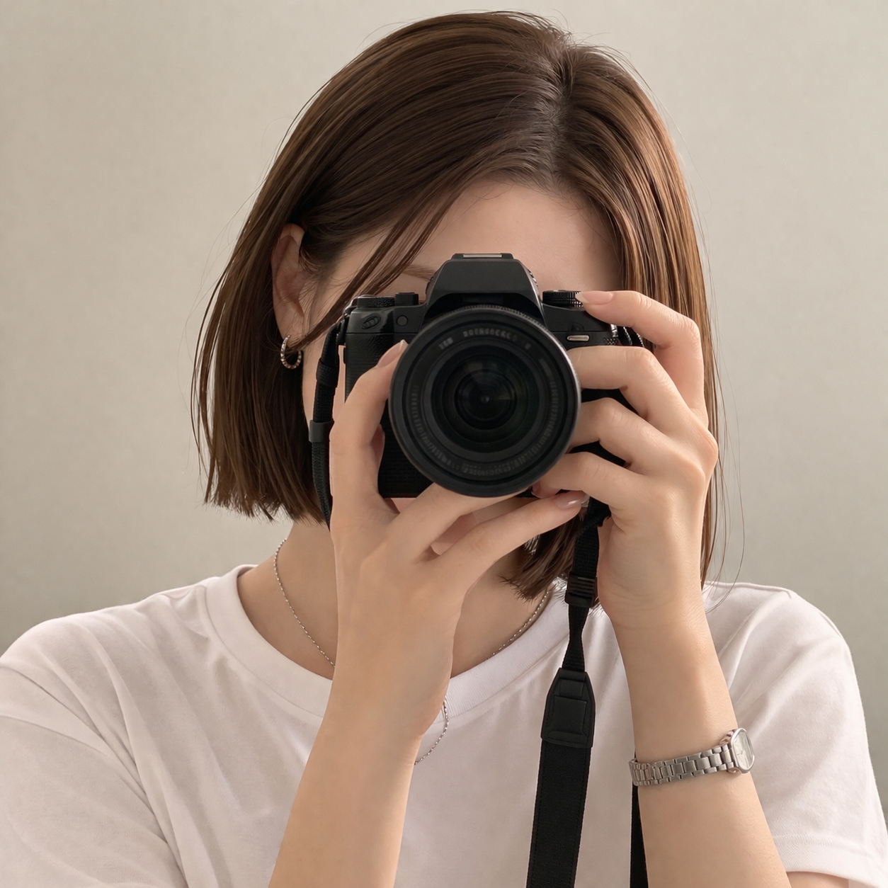 カメラを構えている自分